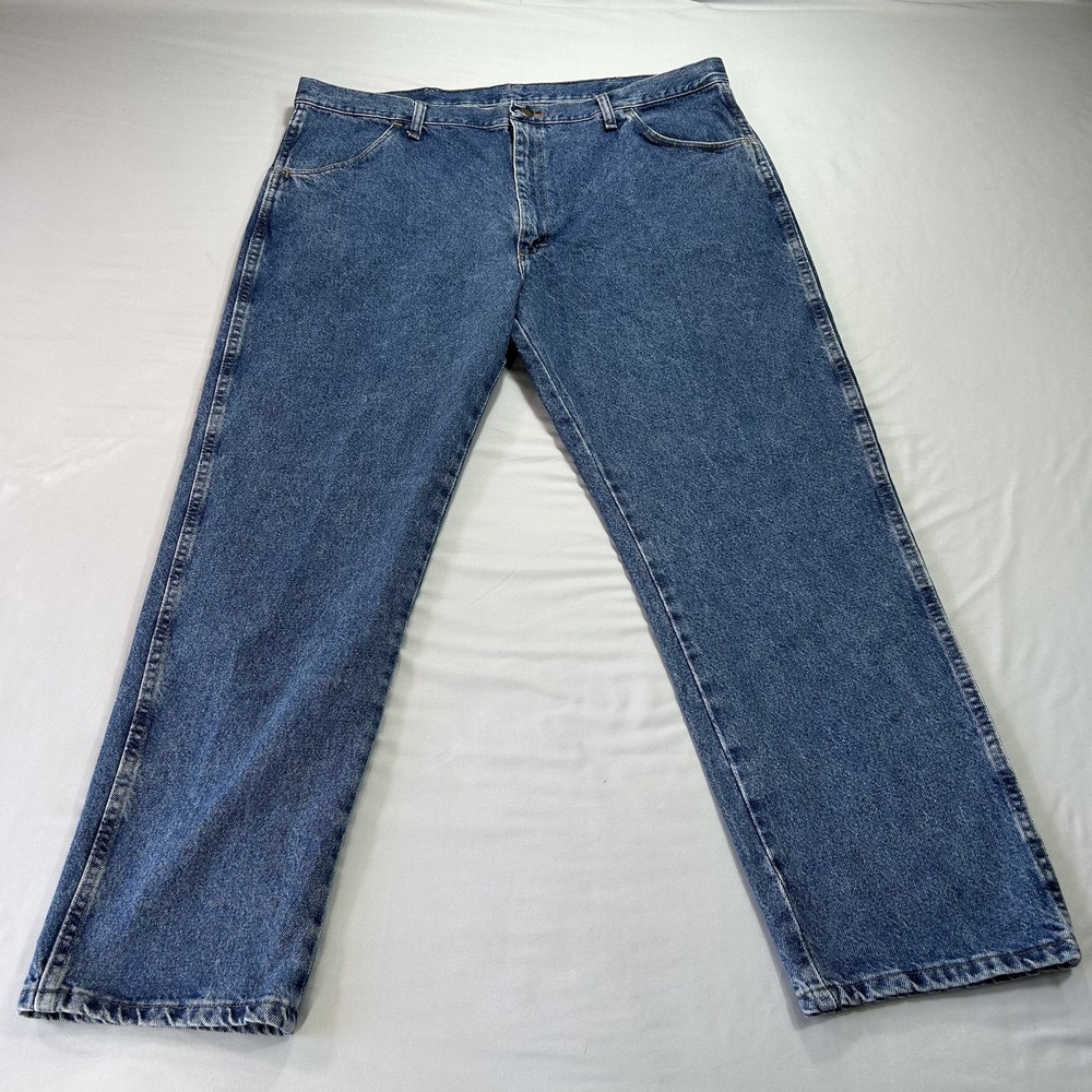 NEW Rustler Jeans Mens 42x30 Blue‎ Regular Fit Straight Leg Heavyweight Denim
